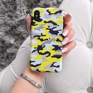 Velvet Caviar iPhone X Yellow Camo Case
